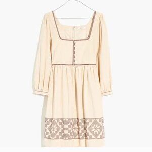 Madewell Embroidered Snowflake Quilt Mini Dress size 4